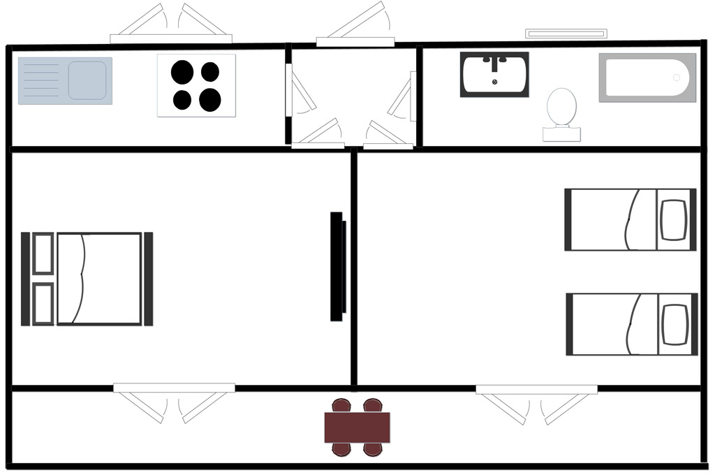 Floor plan of Two Bedroom Apartment